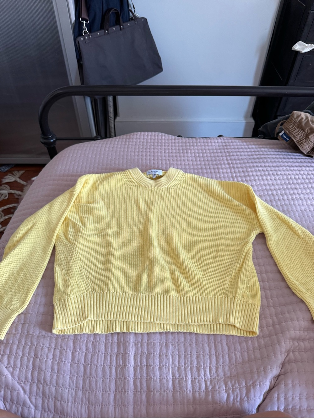 Michael Stars  Knit Sweater in Pale Yellow - Classic Women’s Pullover